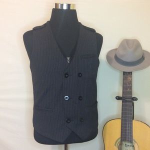Civil Society Black Pin Stripe Dble Breasted Vest